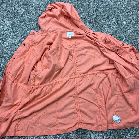 Torrid Utility Jacket Women's 3X Hooded Coral Drawstring Pockets Lightweight Plu - Picture 3 of 11